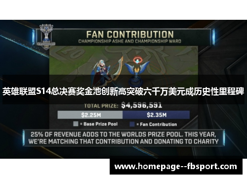 英雄联盟S14总决赛奖金池创新高突破六千万美元成历史性里程碑