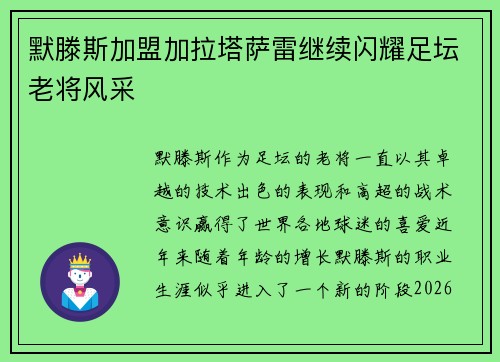 默滕斯加盟加拉塔萨雷继续闪耀足坛老将风采
